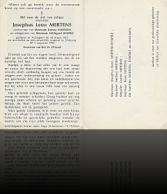doodsprentje Josephus Mertens